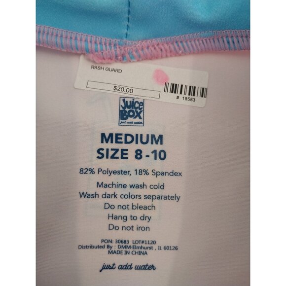 New Juice Box Girl's Rash Guard Swim Tee Sz M 8/10 - Picture 5 of 7
